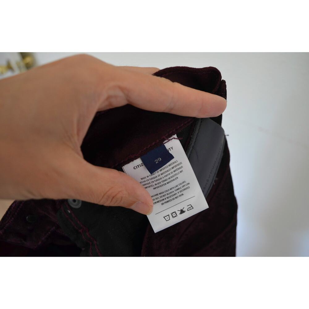 Citizens of Humanity Kimberly Velvet 70's Flare Pants Burgundy - Picture 6 of 7